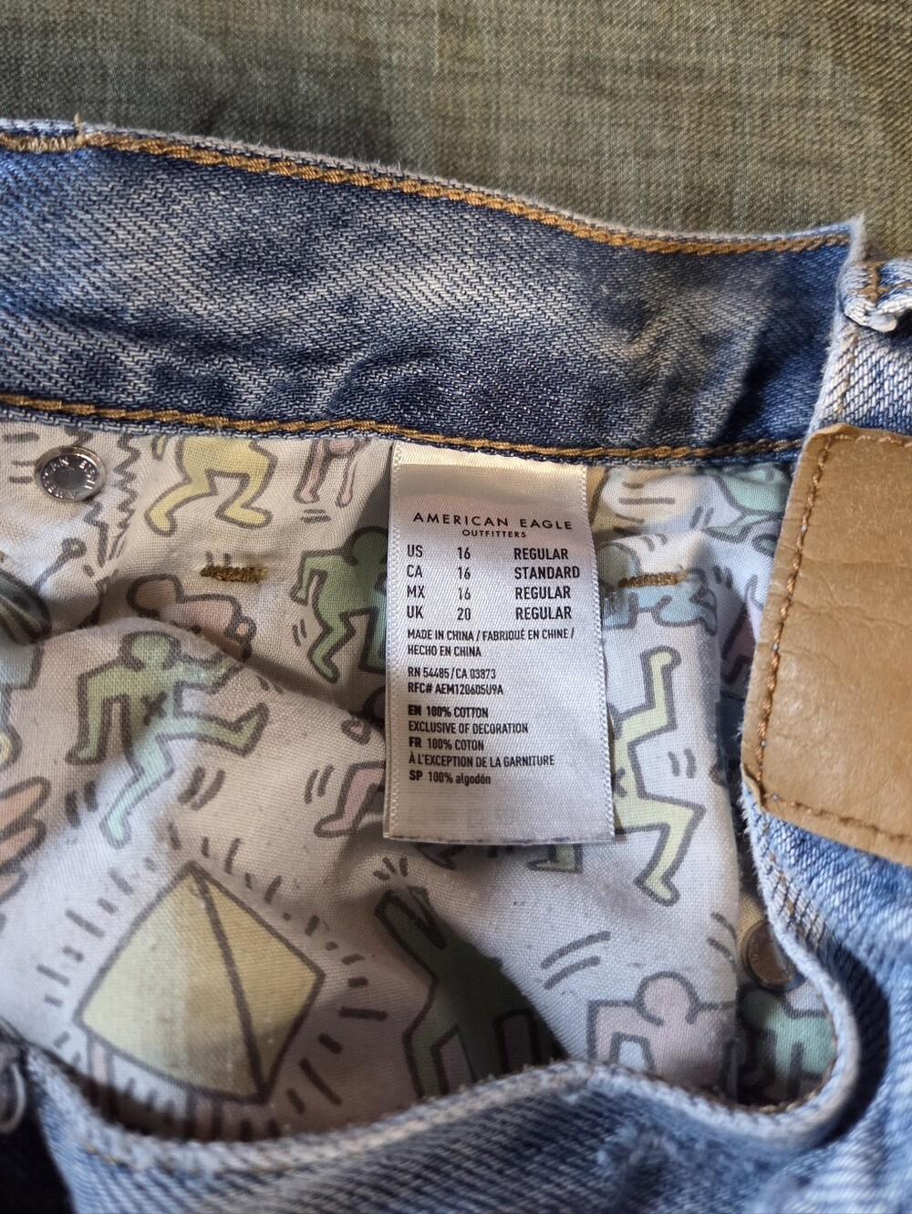 Keith Haring American Eagle Collaboration Jeans Size 16 - Picture 7 of 8